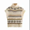 Vrouwen Sweater Lente Gebreide Vest Mouwloze Turtleneck S Poullover Vrouwelijke Jumper 210430