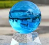 2022 Atacado Novo! 40mm Asiático Raro Natural Quartzo Blue Magic Crystal Curing Ball Sphere + Stand