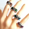 30 teile/los Neue Retro Nette Männer und Frauen Charme Punk Eule Ring Vintage Multi-Color Augen Kreative Schmuck Party geschenk Favor201E