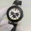 Foto reale di alta qualità da uomo Chrono Watch Mens White Dial Quartz Data cronometro Cingcio di gomma 103383 Sport Men Watchs Orgelli da polso