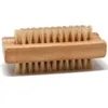 Natural Boar Bristle Borste Trä Nail Brush Foot Clean Brush Body Massage Scrubber Make Up Tools DAP346