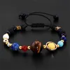 Link, Chain The Eight Planets Of Universe Bracelet Fashionable Beaded Braided Rope Adjustable Size