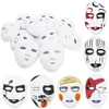 12pcs Blank Masks White DIY Halloween Costumes Cosplay For Masquerade Party Festival Accessories Decoration