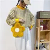 이브닝 백 ins 패션 여자 귀여운 플러시 꽃 패턴 크로스 바디 가방 2021 체인 어깨 소녀 인조 모피 핸드백 및 지갑