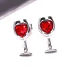 Стад 1PAIR RED CRISTAL CUBIC ЦИРКИ