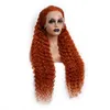 Brailian Human Hair 13x4 koronkowa przednia peruka głęboka fala 350# kolor 180% 210% gęstość średnia koronkowa rozmiar 10-32 cala