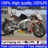 Инъекционные обтекания для APLIAIA RSV 1000 R RSV1000R Mille 13NO.11 RSV-1000 RSV1000 R RR 09 10 11 12 13 14 15 RSV1000RRR 2009 2011 2012 2012 2013 2014 2015 серебристого черного тела