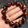 100% Natural Brazil Red Tiger Gemstone Round Beads Bracelet 14mm For Women Men Strong Cat Eye Crystal Drop AAAAA