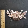 SLBRIDAL Handmade s Crystal Flower Wedding Hair Comb Bridal Headdress Accessories Women Bridesmaids Jewelry 210707
