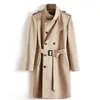 Hommes Trench Coats Homme Double Boutonnage Vêtements mi-longs Slim Corta Vento Masculino Pardessus À Manches Longues Col Montant Jaquetas Hommes