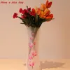 New 27.4 X 11.7cm Bottles & Jars Unbreakable Foldable Reusable Plastic Flower Vase Random Color