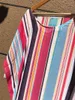 Striped Tunic för strandbadkött täcker ups chiffong klänning kvinnor bär bikini upp sagta de praia # q533 210420