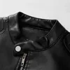 Mode homme veste en cuir PU nuit réfléchissant moto veste chaud Patchwork manteau d'hiver avec poche zippée 211106