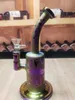 8.3inch Plated Design Glass Water Bong Hookah Pipe Tobacco Smoking Bubbler Smoke Pipes Bongs Bottles 14mm Joint Bowl