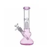 10.5Inch Glass Beaker Bong Frosted Hookah wholesale pink&green Colorful Water Pipe High Tall Dab Rigs With Downsteam