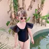 한 조각 여름 아기 소녀 공주 수영복 모자와 함께 모자 유아 유아 아이 수영복 Bodysuit 아이 수영 의류 1-10Y