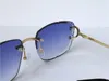 Fashion Design Zonnebril 0112 Retro Randloos Kristal Geslepen Oppervlak Onregelmatig Frame Pop Vintage UV400 Lens Topkwaliteit Bescherming Oog Klassiek