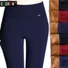 Inverno più velluto leggings spessi donna s plus size pantaloni a matita pantaloni caldi in pile pantaloni lunghi femminili pantalon elasticizzato 210412