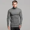 Męskie Turtleneck Swetry i swetry zima Cienkie Casual Solidne Turtleneck Sweter Moda Slim Fit Men Pull Homme 210421