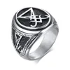 Sigil Of Lucifer Satanic Rings For Men Stainless Steel Symbol Seal Satan Ring Demon Side Jewelry Cluster8243840