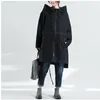 Johnature Korean Loose Plus Size Zipper Fickor Fritid Hooded Windbreaker Höst Vinter Enkel Bekväm Kvinnor Coat 210521