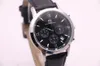 メンズクォーツ腕時計Aehibo 3目多機能クロノグラフカレンダーブラックローマ数字ダイヤルシルバーホワイトステンレススチールケースベルトピンバックル