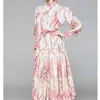 Vrouwen Herfst Elegant Floral Baanjurk Festa Hoge Kwaliteit Lange Maxi Party Jurken Robe Femme Chic Designer Vestidos Sukienka 210520