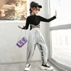 Roupas infantis Meninas Jazz Tracksuit Primavera Outono Dança Trajes Crianças Hip-hop O-pescoço Carta Manga Longa Ternos de Algodão Pure 211025