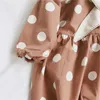 Sommarflickor Klänning Koreansk stil Polka Dot Studentskola Lapel Sweet Princess Baby Barn Barnkläder 210625