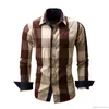 Röd och blå plädskjorta Men T-shirts Ny sommar Mode Chemise Homme Mens Checkered T Shirts Kortärmad Blus