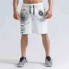 Sommar bomullstryck Mäns Fitness Sport Shorts Gym Running Training Bodybuilding Men Shorts Smart Casual Beach Shorts H1210