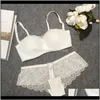 Ensembles de soutiens-gorge Sexy Push Up Briefs Romantique Dentelle Coupe Sans Fil Jeune Fille Soutien-Gorge Ensemble Blanc Tube Top Conception Sous-Vêtements Lingerie Mince Qi5Eo 2Qe1Y