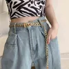 Punk Hip Hop Damskie Pasy Metalowe Gold Srebrny Talii Pasek Kobiet Dżinsy Spodnie Waicer Łańcuch Casual Damska Dress Metal Pas G220301