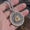 Nordic Vikings Juwely Fade Odin039s Valknut mit Rune- und Wikinger -Axt Pendant Holzschachtel als Geschenkketten2269970