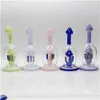 8inch Hookah Shape Glass Bong Mushroom Perc Bong Heady Waterpipe Unique Smoking Pipe with 14MM Bowl