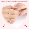 J152 S925 Sterling Silver Couple Rings with Diamond Fashion Simple Zircon Pair Ring Jewelry Valentine's Day Gift236r