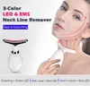 3Colors LED FOTON TERAPIA FACE DE PRINCIO PRINCIO DE ENGRENDO MASSING MASSING ELÉTRICO EMS Calor Facial pele Apertar Reduzir Double Chin Anti idade