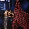 Украшение партии Хэллоуин длинные волосы висит призрак ужас игрушка хитрый реквизит светодиодный свет качающийся подвес
