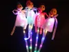 Light Up Wand Sticks Led Glowing Princess Doll Magic Wands with Dress Toy for Kids Pretend Play Prop Batteries Included Pink Blue Purple