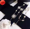 Designer Necklace Classic Letter Flower Pendant Pearl Sweater Chain Valentine039s Gift With Box Set LHC81850379