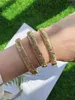 3PCS Fashion Golden Bracelets & Copper Birthday Gift Gold Crystal Zircon Star Jewelry Bangles Women Men