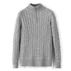 Men Sweater Winter Fleece Thick Half Zipper High Neck Warm Pullover Quality Slim Knit Wool Designer Knitting Casual Jumpers Zip Cotton Sweatshirt Asian Size21