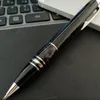 Crystal on top black and silver resin ballpoint roller ball pen office M B pens with series number