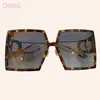 Solglasögon 2021 Fashion Oversize Square för Wome Sun Glasses Female Gradient Black Red Big Shades5456326