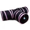 Cat Toys Indoor 3 -Way Capible Tunnel Tube Kitty Funny Pet Peek Hole Zabawne