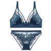 Kvinnor sexiga underbyxor bras set blomma andas bekväm transparent spets triangel kopp mode design nattklubb tjej brud bh broderi bokstäver panty