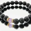 Beaded Strands Natural Amethyst Volcanic Stone Bracelets For Women 8mm Gemstone Beads Couple Bracelet Bangles Romantic Handmade Jewelry Gif