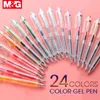 MG kawaii 24 colori/lotto Penna Gel retrattile 0.5mm Inchiostro a colori Penne a inchiostro gel giapponese Penna gel coreana per materiale scolastico stazionario 210330