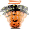 4.6FT Zucche impilate gonfiabili di Halloween Tumbler Cappello da strega Inondazioni Forte Zucca durevole Blow up Decorazioni per interni ed esterni da giardino