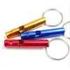 Mix Colors Mini Aluminum Alloy Whistle Keyring Keychain For Outdoor Emergency Survival Safety keychain Sport Camping Hunting